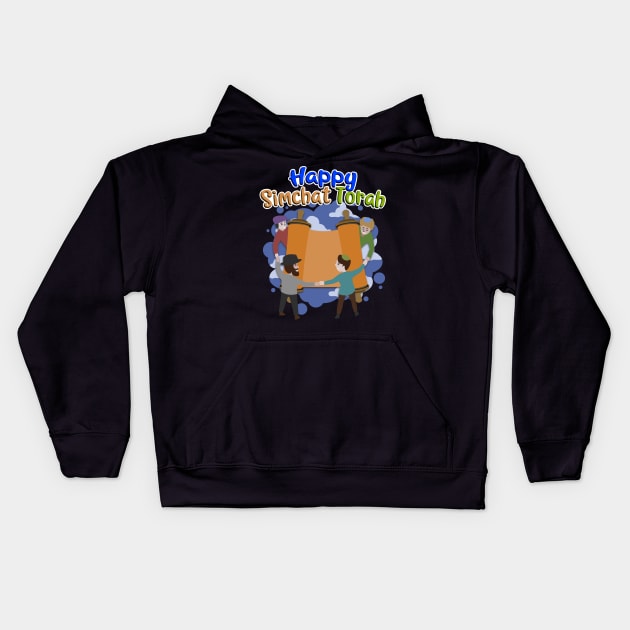 Happy Simchat Torah - Jewish Holiday Gift For Men, Women & Kids Kids Hoodie by Art Like Wow Designs